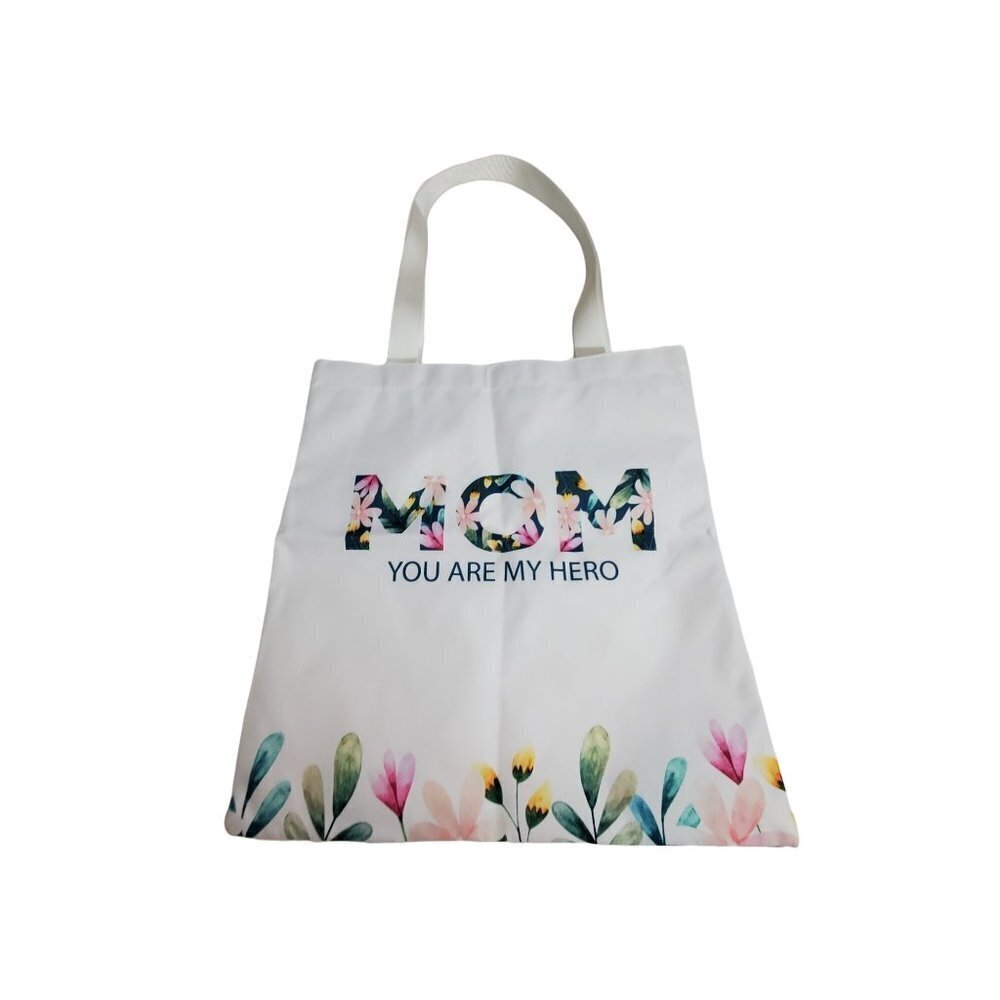 Mother's Day Floral Mom You are My Hero Shopping Tote